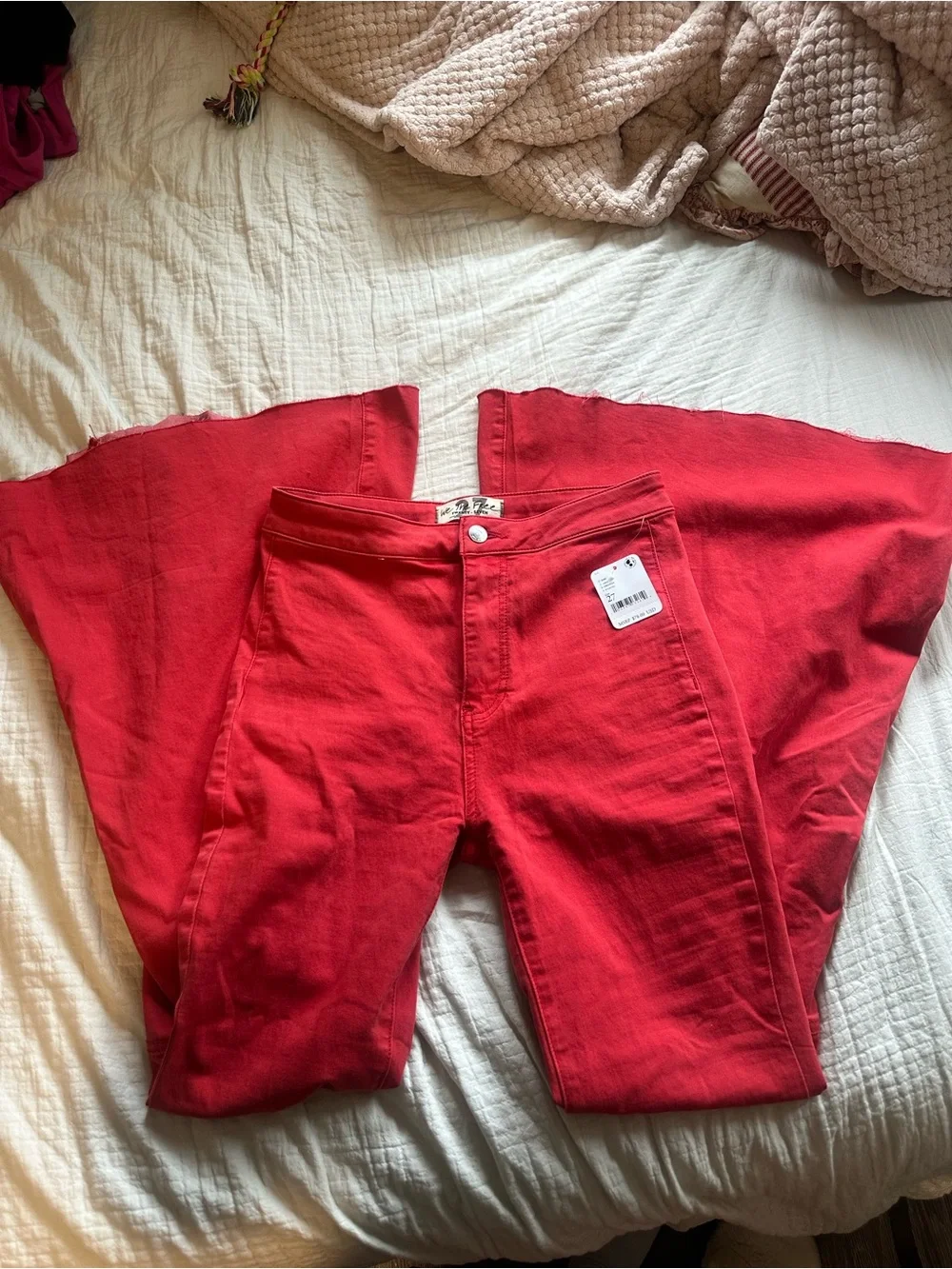 NWT Free People Red flare pants size 27
